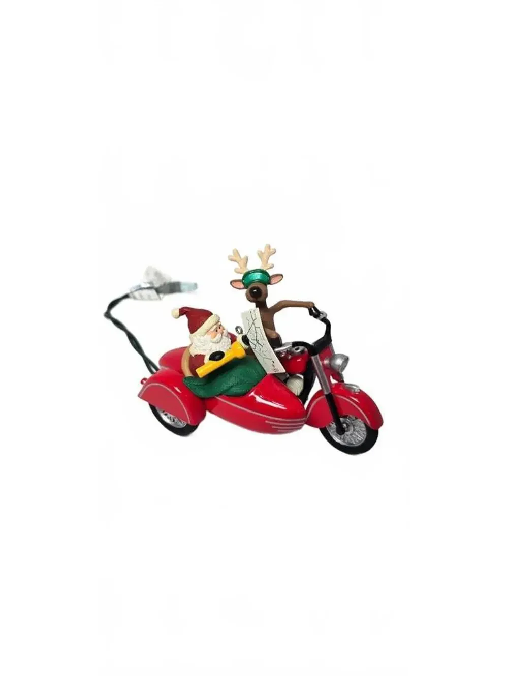 1997 Hallmark Keepsake Ornament Motorcycle Chums Santa and Reindeer